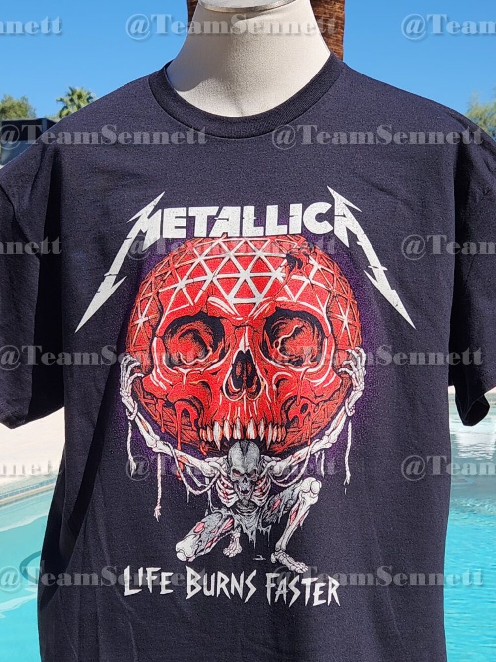 Metallica Sphere Shirt / Life Burns Faster Atlas Skeleton / Las Vegas 2026 / 27